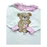 Le Bebe Tutina Manica Lunga Tinta Unita con Ricamo per Neonata LBG6315 BIANCO LE BEBE 
