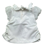 Le Bebe T-Shirt con Colletto Tinta Unita con Maniche Ricamate per Neonata LBG6323 BIANCO LE BEBE 