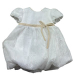 Le Bebe Abito Mezza Manica Cerimoniale Tinta Unita per Neonata LBG6325 BIANCO LE BEBE 