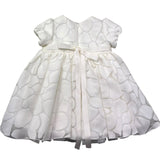 Le Bebe Abito Mezza Manica Tinta Unita con Ricami per Neonata LBG6328 BIANCO LE BEBE 