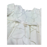 Le Bebe Abito Mezza Manica Tinta Unita con Ricami per Neonata LBG6328 BIANCO LE BEBE 
