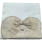 Le Bebe Coperta Tinta Unita con Ricami per Neonata LBG6332 BIANCO LE BEBE 