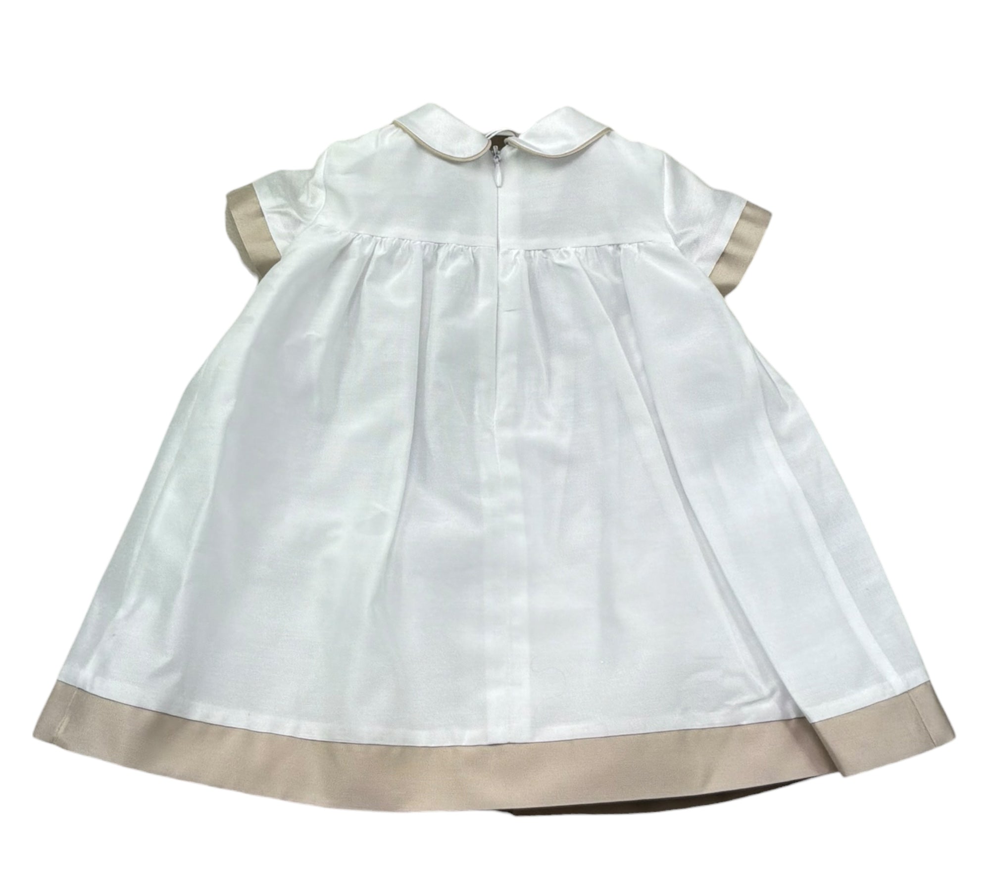 Le Bebe Abito Mezza Manica Tinta Unita con Profili In Contrasto per Neonata LBG6340 BIANCO LE BEBE 