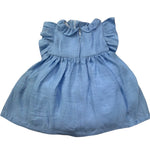 Le Bebe Abito Mezza Manica Tinta Unita con Ricami per Neonata LBG6371 AZZURRO LE BEBE 