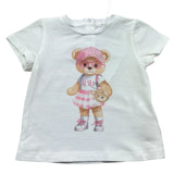 Le Bebe T-Shirt Girocollo Tinta Unita con Stampa per Neonata LBG6440 BIANCO LE BEBE 