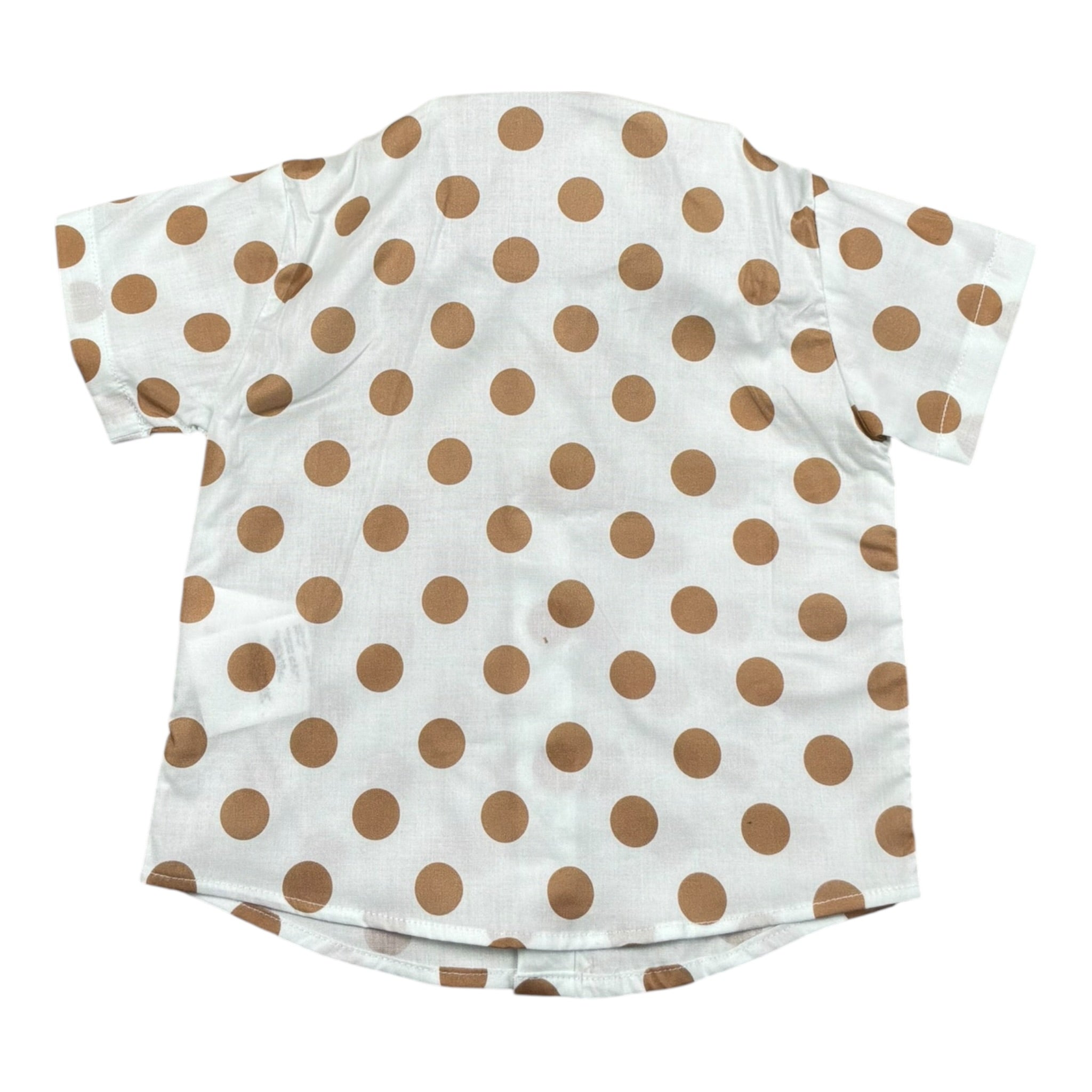Le Bebe' Camicia tinta unita con Stampa A Pois Bianco per Neonato LBB4594 BIANCO LE BEBE' 