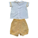 Le Bebe' Completo 2 Pezzi Bermuda--Camicia Bicolore per Neonato LBB5410 BIANCO/GIALLO LE BEBE' 