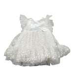 Le Bebe' Abito Cerimonia tinta unita con Tulle E Stampa Bianco per Neonata LBG5177 BIANCO LE BEBE' 