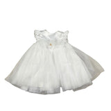 Le Bebe' Abito Cerimonia tinta unita con Tulle Bianco per Neonata LBG5201 BIANCO LE BEBE' 