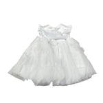 Le Bebe' Abito Cerimonia tinta unita con Tulle Bianco per Neonata LBG5201 BIANCO LE BEBE' 