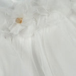Le Bebe' Abito Cerimonia tinta unita con Tulle Bianco per Neonata LBG5201 BIANCO LE BEBE' 