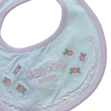 Le Bebe' Bavetta Tinta Unita con Stampa per Neonata LBG6211 BIANCO LE BEBE' 