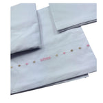 Le Bebe' Lenzuola Set 3 Pezzi Tinta Unita con Stampa per Neonata LBG6265 BIANCO LE BEBE' 