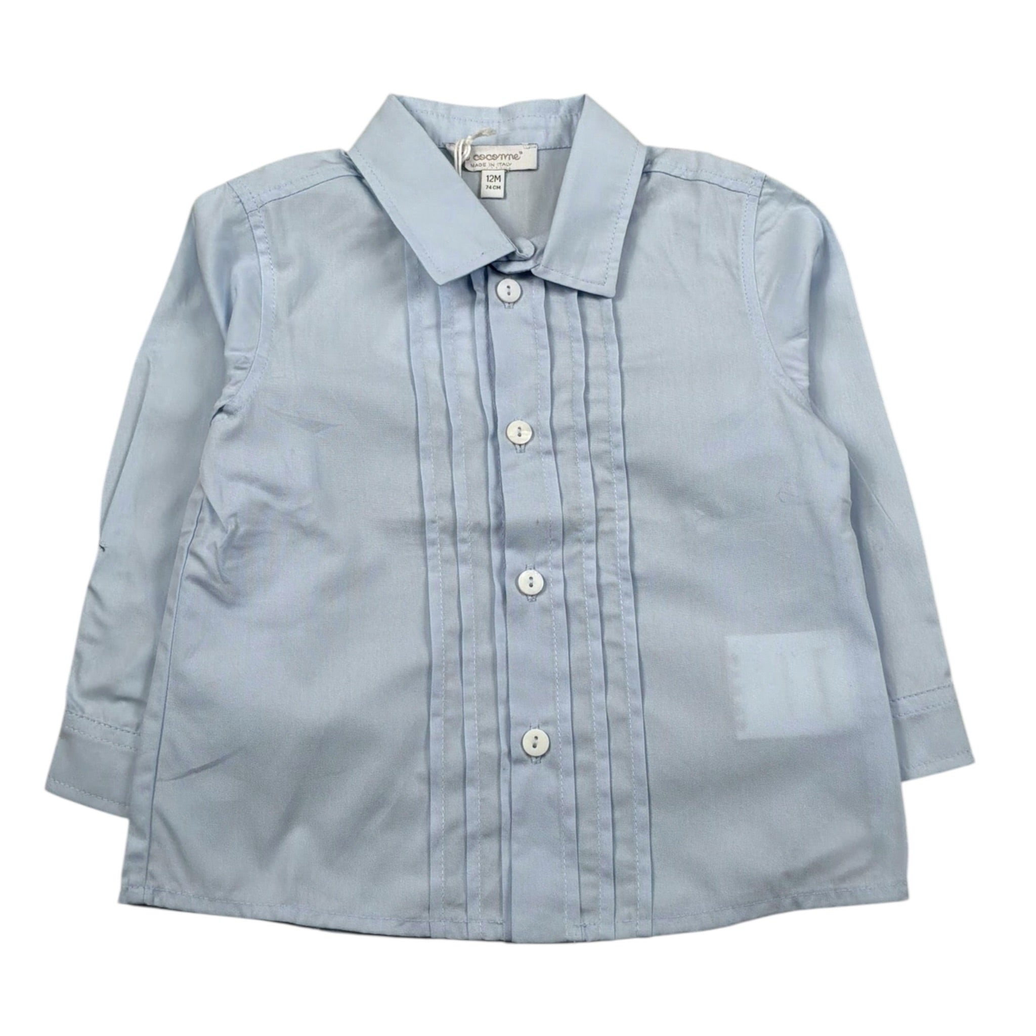 Le Coconne Camicia Manica Lunga Tinta Unita per Bambino LCN1228 AZZURRO LE COCONNE 