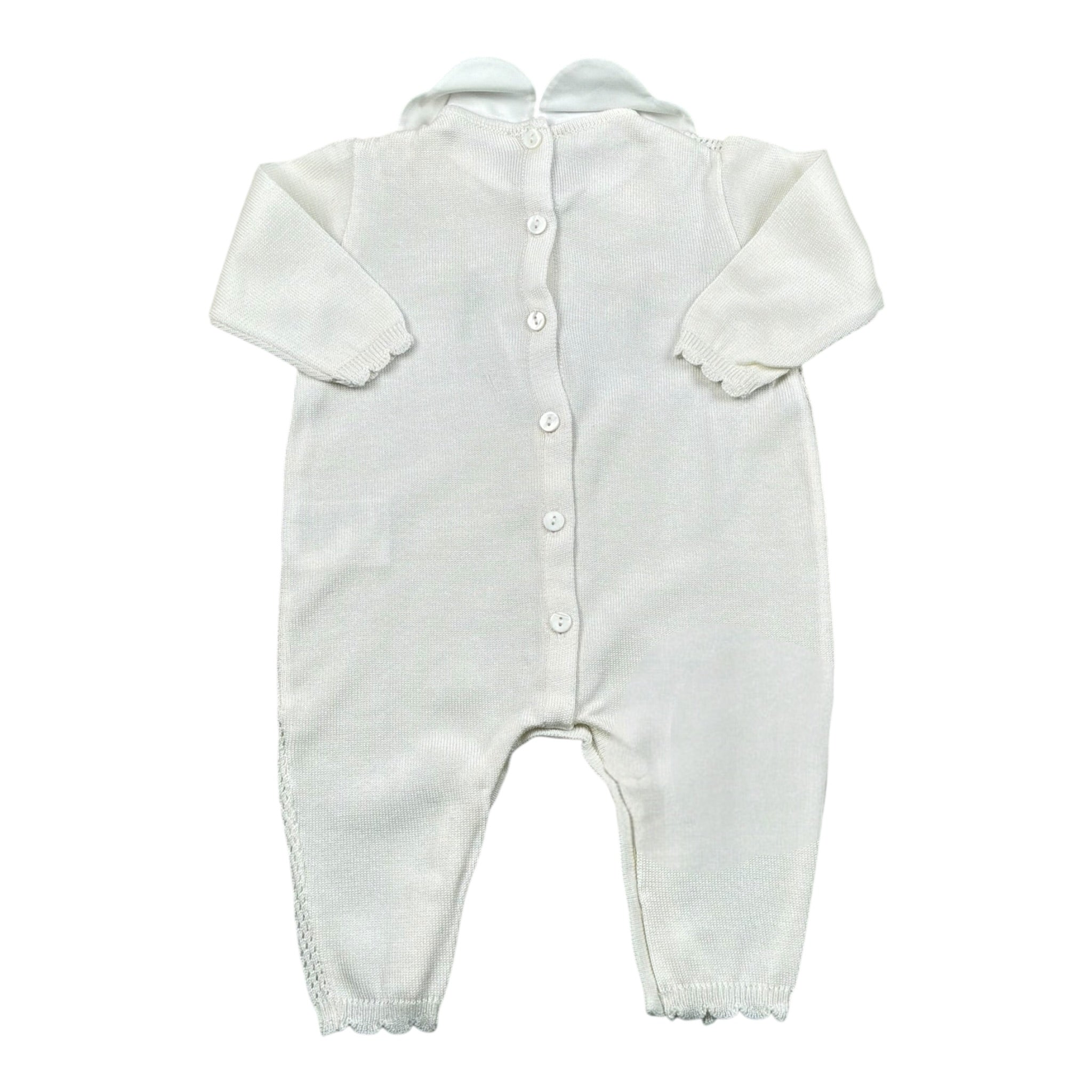 Le Coconne Tutina Tinta Unita con Ricami per Neonata LCN1940 PANNA LE COCONNE 