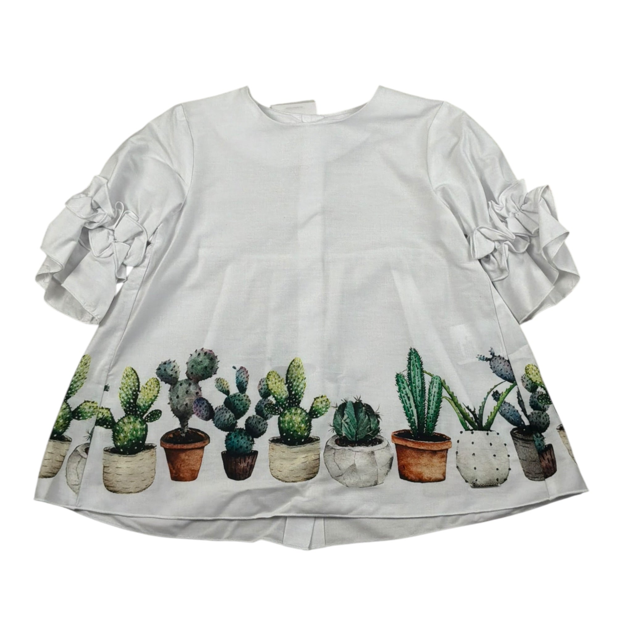 Le Coconne Camicia Mezza Manica Tinta Unita con Stampa per Bambina LCN2074 BIANCO LE COCONNE 