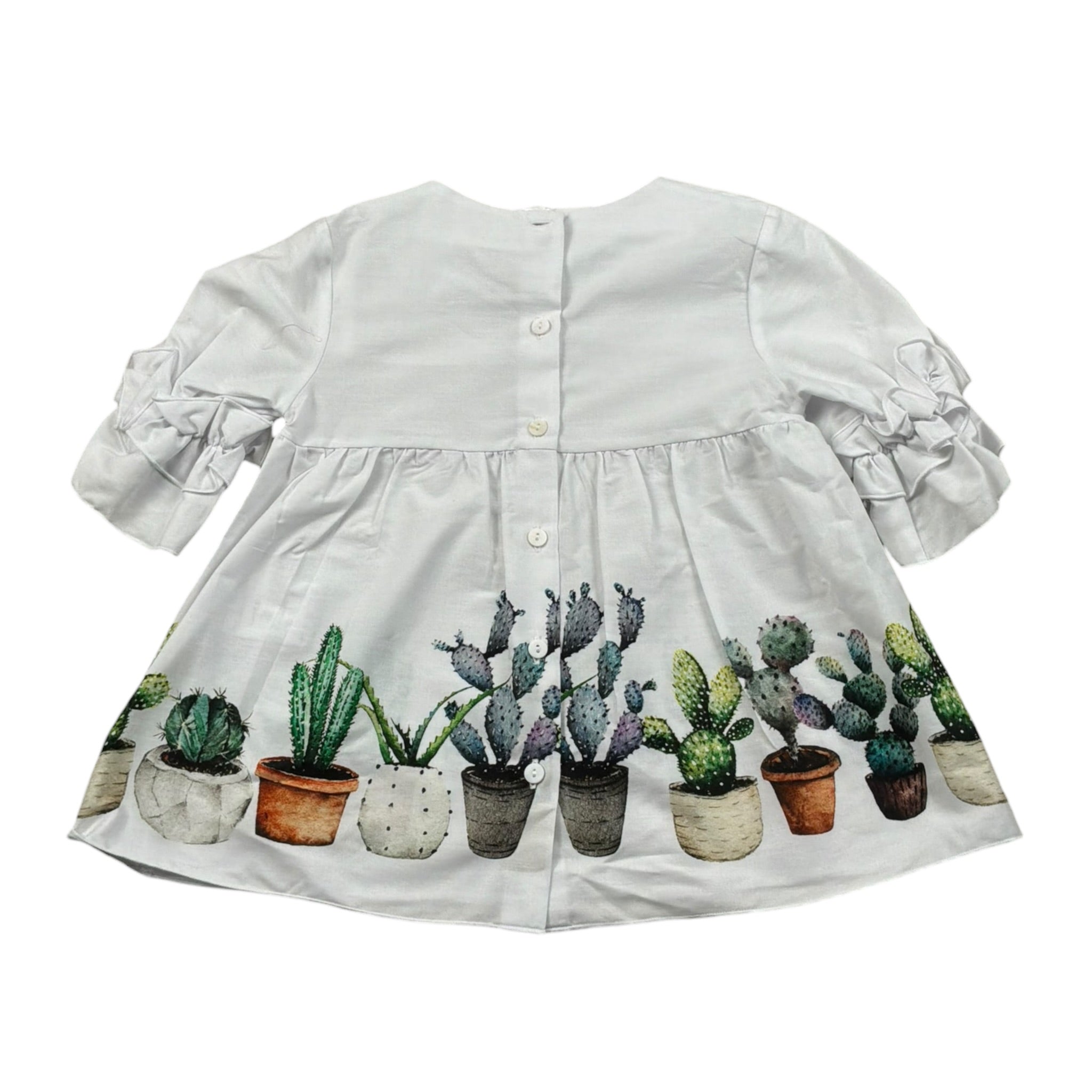 Le Coconne Camicia Mezza Manica Tinta Unita con Stampa per Bambina LCN2074 BIANCO LE COCONNE 