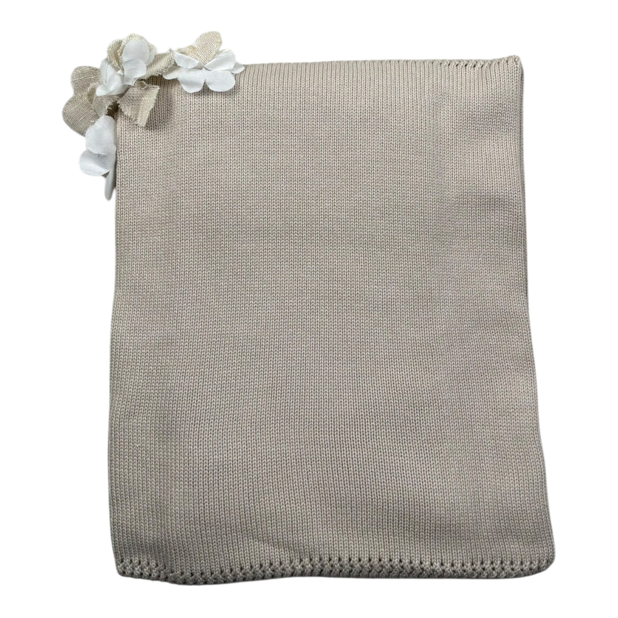 Le Coconne Coperta Tinta Unita con Applicazioni per Neonata LCN2441 BEIGE LE COCONNE 