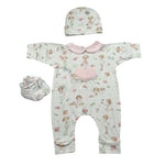 Le Piccoline Del Cuore Completo 3 Pezzi Pagliaccetto-Cappello-Babbucce per Neonata EOEO BIANCO LE PICCOLINE DEL CUORE 