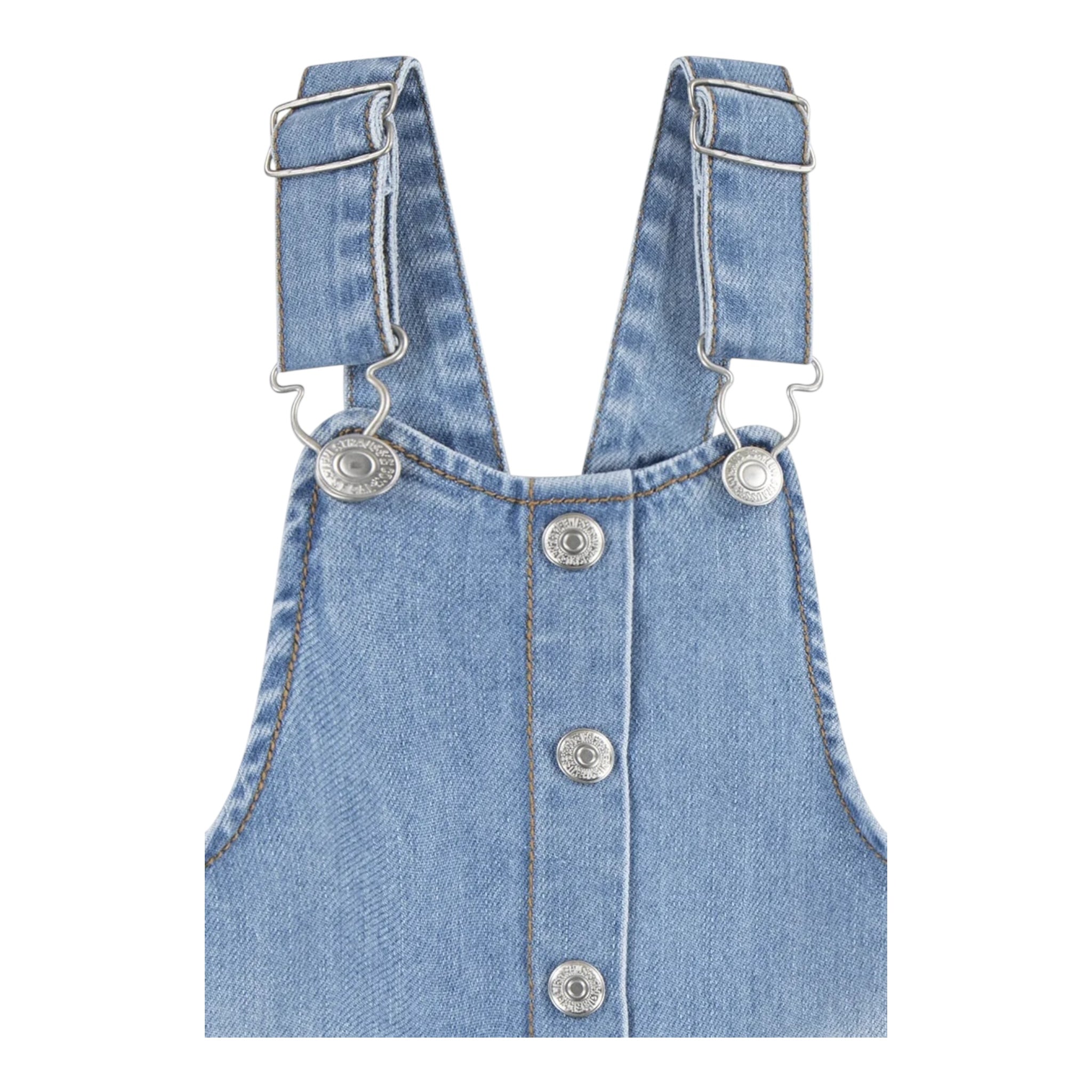 Levi'S Salopette Tinta Unita con Tasconi per Neonata 1EM257X AZZURRO LEVI'S 