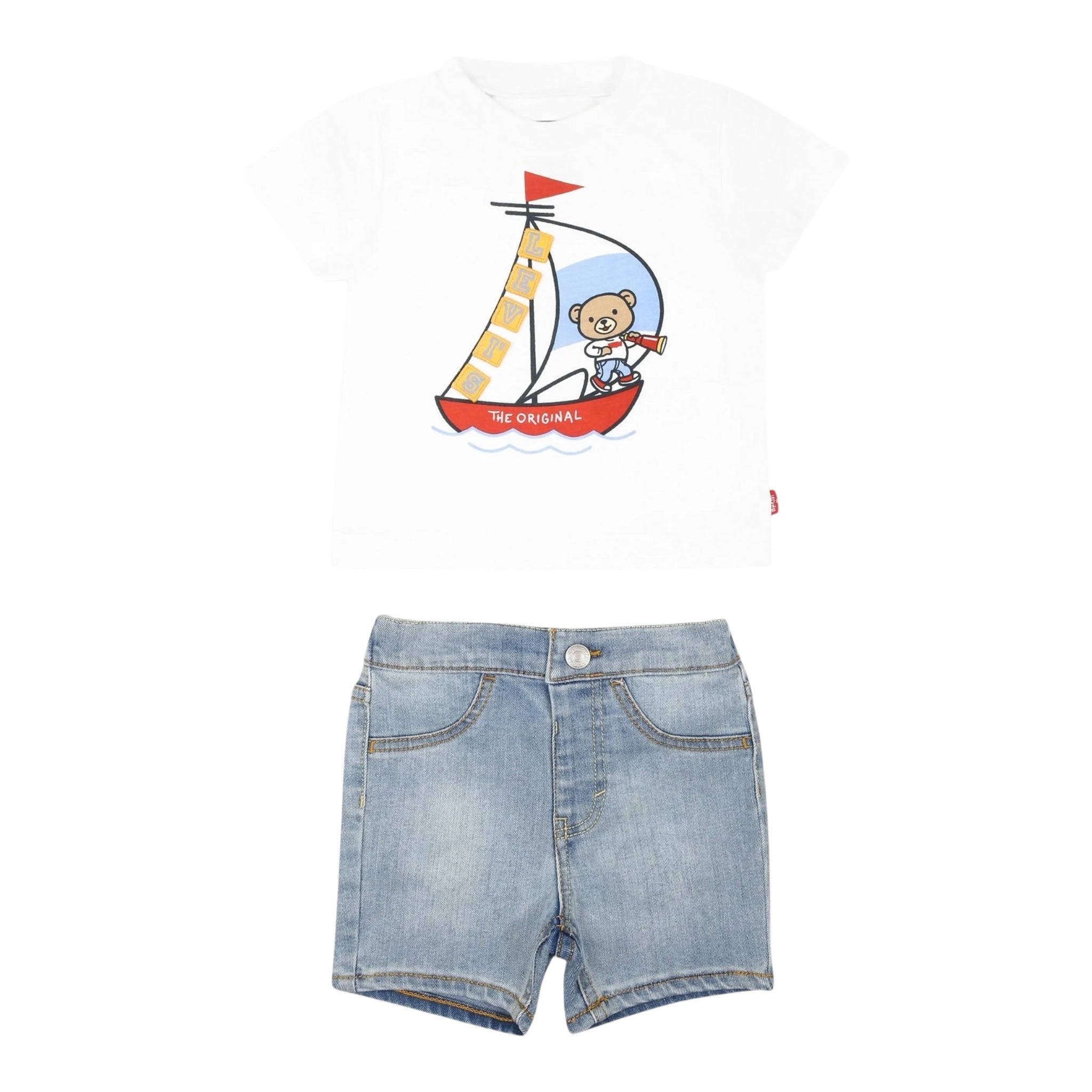 Levi'S Completo 2 Pezzi T-Shirt-Bermuda per Neonato 6EM326 BIANCO LEVI'S 