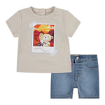 Levi'S Completo 2 Pezzi T-Shirt-Bermuda per Bambino 6EM343J BEIGE LEVI'S 