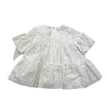 Little Bear Abito Tinta Unita Traforato con Fiocco per Bambina 8204 BIANCO LITTLE BEAR 