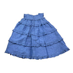 Little Bear Abito Giromanica Tinta Unita con Balze per Bambina 8226 BLU LITTLE BEAR 