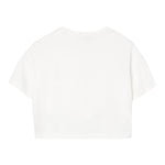 Liu Jo T-Shirt Girocollo Tinta Unita con Taschino Modello Crop per Bambina GA5016X BIANCO LIU JO 