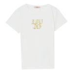 Liu Jo T-Shirt Girocollo Tinta Unita con Paillettes per Bambina GA5018XXXX PANNA LIU JO 