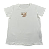 Liu Jo T-Shirt Girocollo Tinta Unita con Paillettes per Bambina GA5018XXXX PANNA/ORO LIU JO 