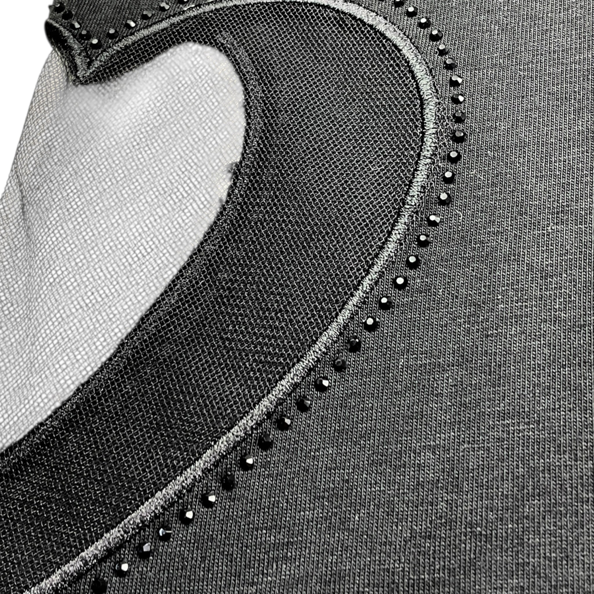 Liu Jo T-Shirt Girocollo Tinta Unita con Applicazione per Bambina GA5067 NERO LIU JO 