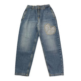 Liu Jo Jeans Tinta Unita con Applicazioni Brillantini per Bambina GA5110X BLU LIU JO 