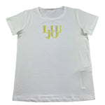 Liu Jo T-Shirt Girocollo Tinta Unita con Logo per Bambina GA5116X BIANCO LIU JO 