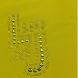 Liu Jo T-Shirt Girocollo Tinta Unita con Brillantini per Bambina GA5119 GIALLO FLUO LIU JO 