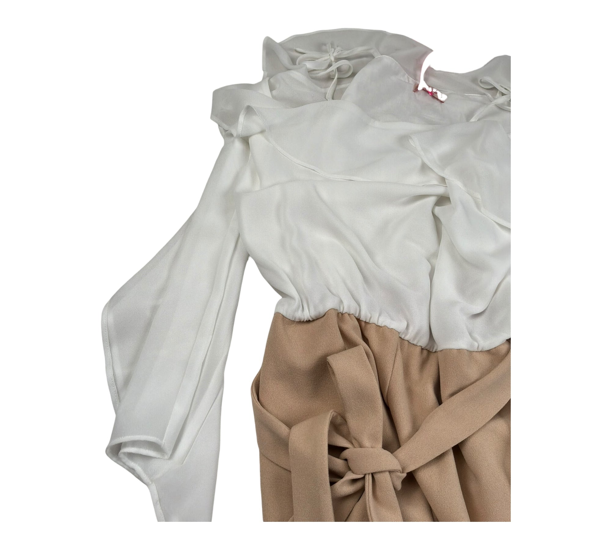 Liu Jo Tuta Bicolore Manica Lunga per Bambina GA5157X BIANCO/BEGIE LIU JO 