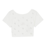 Liu Jo T-Shirt Girocollo Tinta Unita con Stampa Logo per Bambina GA5159XX BIANCO LIU JO 