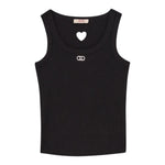 Liu Jo Canotta Tinta Unita con Traforo A Forma di Cuore per Bambina GA5199XX NERO LIU JO 