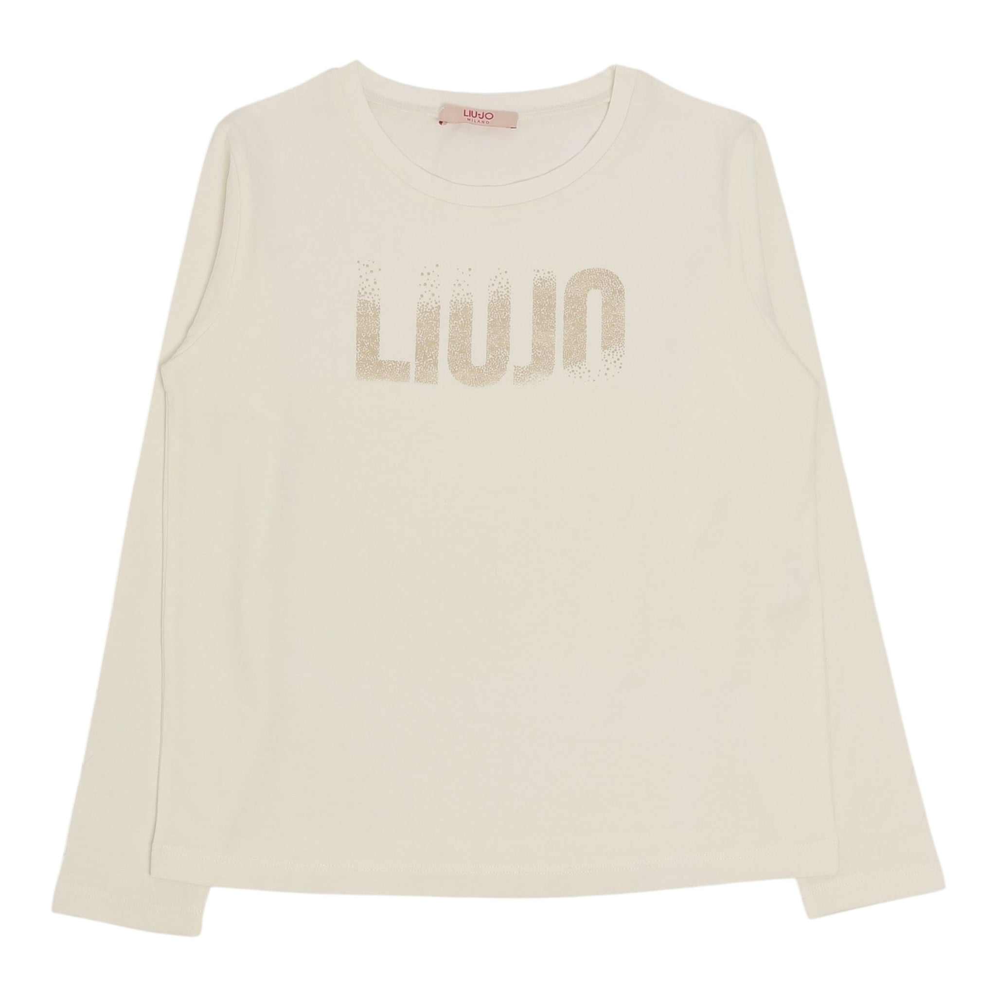 Liu Jo Shirt Girocollo Tinta Unita con Logo per Bambina GF4210 PANNA LIU JO 