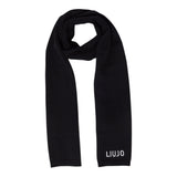 Liu Jo Sciarpa tinta unita con Logo Nero per Bambina GF5188 NERO LIU JO 