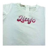 Liu Jo T-Shirt Girocollo Tinta Unita con Brillantini per Neonata HA5037 BIANCO LIU JO 