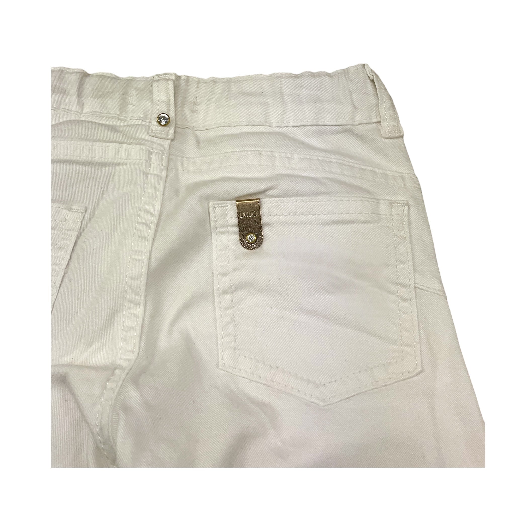 Liu Jo Pantalone Tinta Unita con Girovita Regolabile per Bambina K19087 BIANCO LIU JO 