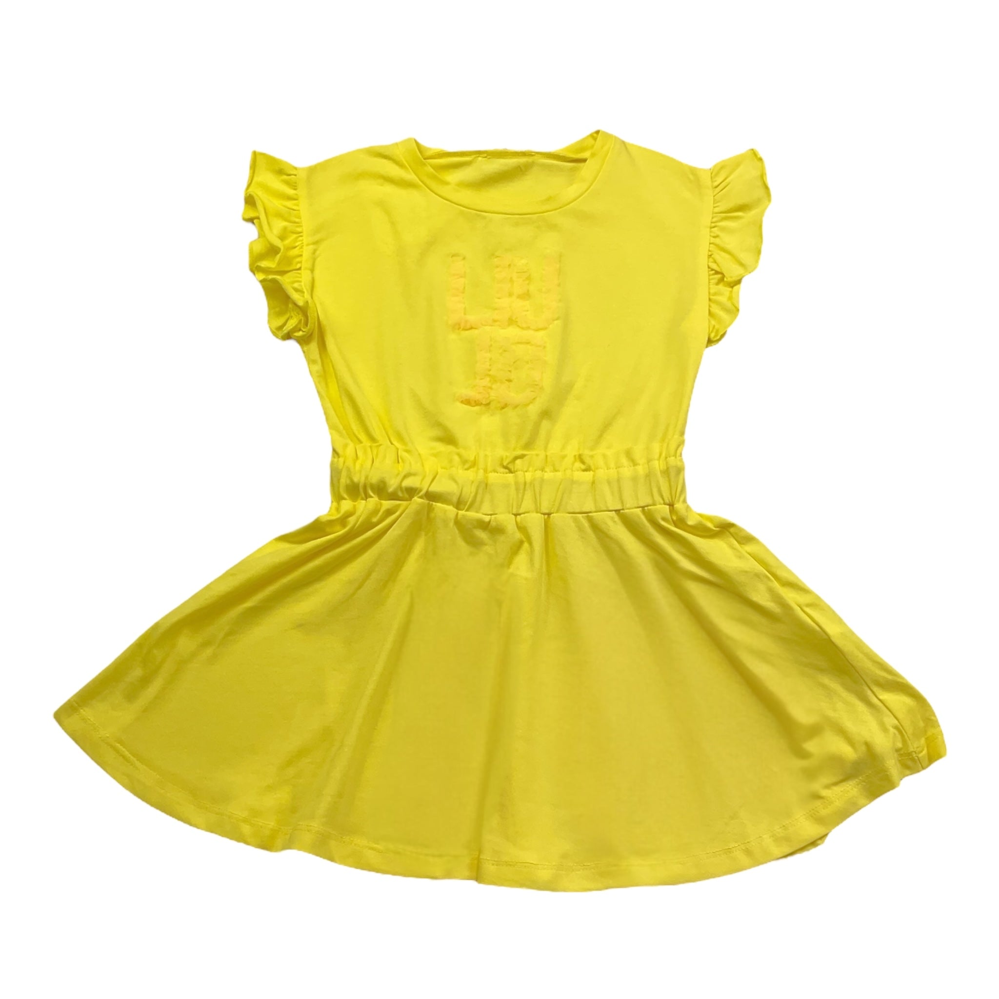 Liu Jo Abito Giromanica Tinta Unita con Stampa per Bambina KA4090 GIALLO LIU JO 