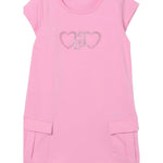 Liu Jo Abito Mezza Manica Tinta Unita con Logo per Bambina KA5017X ROSA LIU JO 