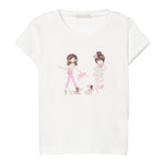 Liu Jo T-Shirt Girocollo Tinta Unita con Brillantini per Bambina KA5020X BIANC LIU JO 