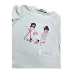 Liu Jo T-Shirt Girocollo Tinta Unita con Brillantini per Bambina KA5020X BIANC LIU JO 