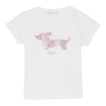 Liu Jo T-Shirt Girocollo Tinta Unita con Brillantini per Bambina KA5021XXJ BIANCO LIU JO 