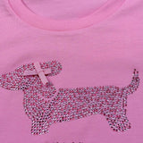 Liu Jo T-Shirt Girocollo Tinta Unita con Brillantini per Bambina KA5021XXJ ROSA LIU JO 