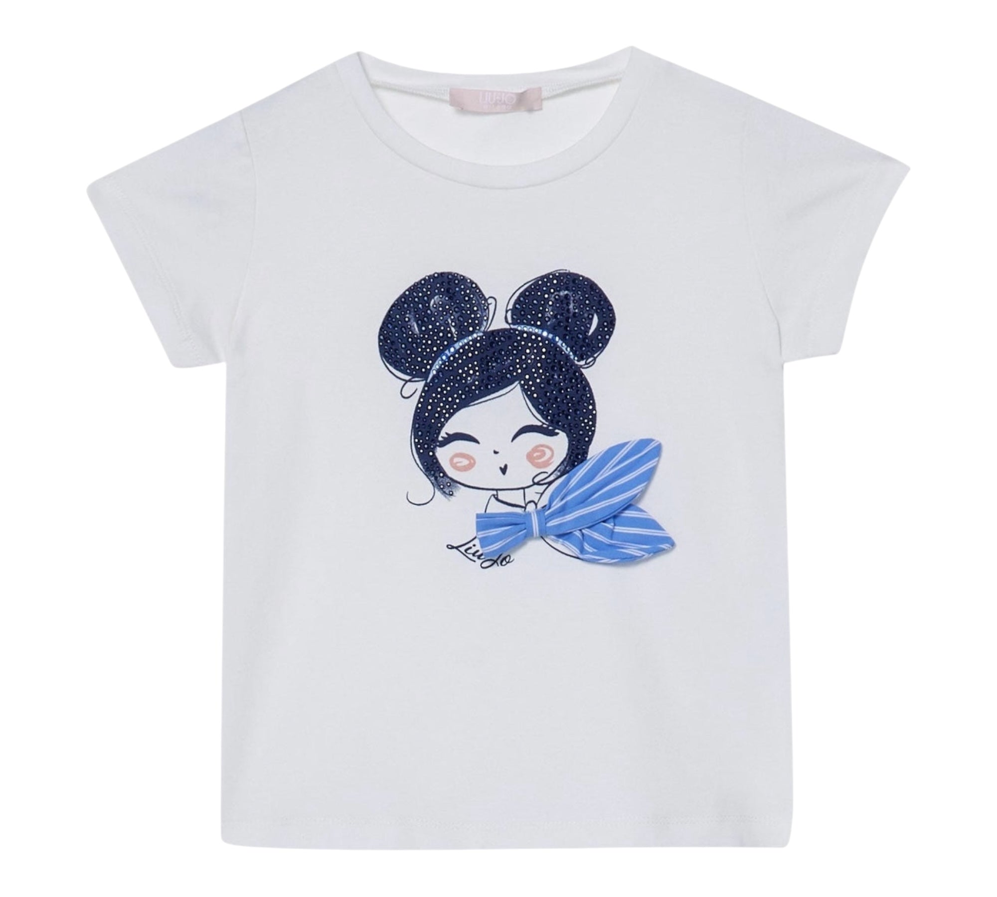Liu Jo T-Shirt Tinta Unita Girocollo con Stampa per Neonata KA5039NXXX BIANCO LIU JO 