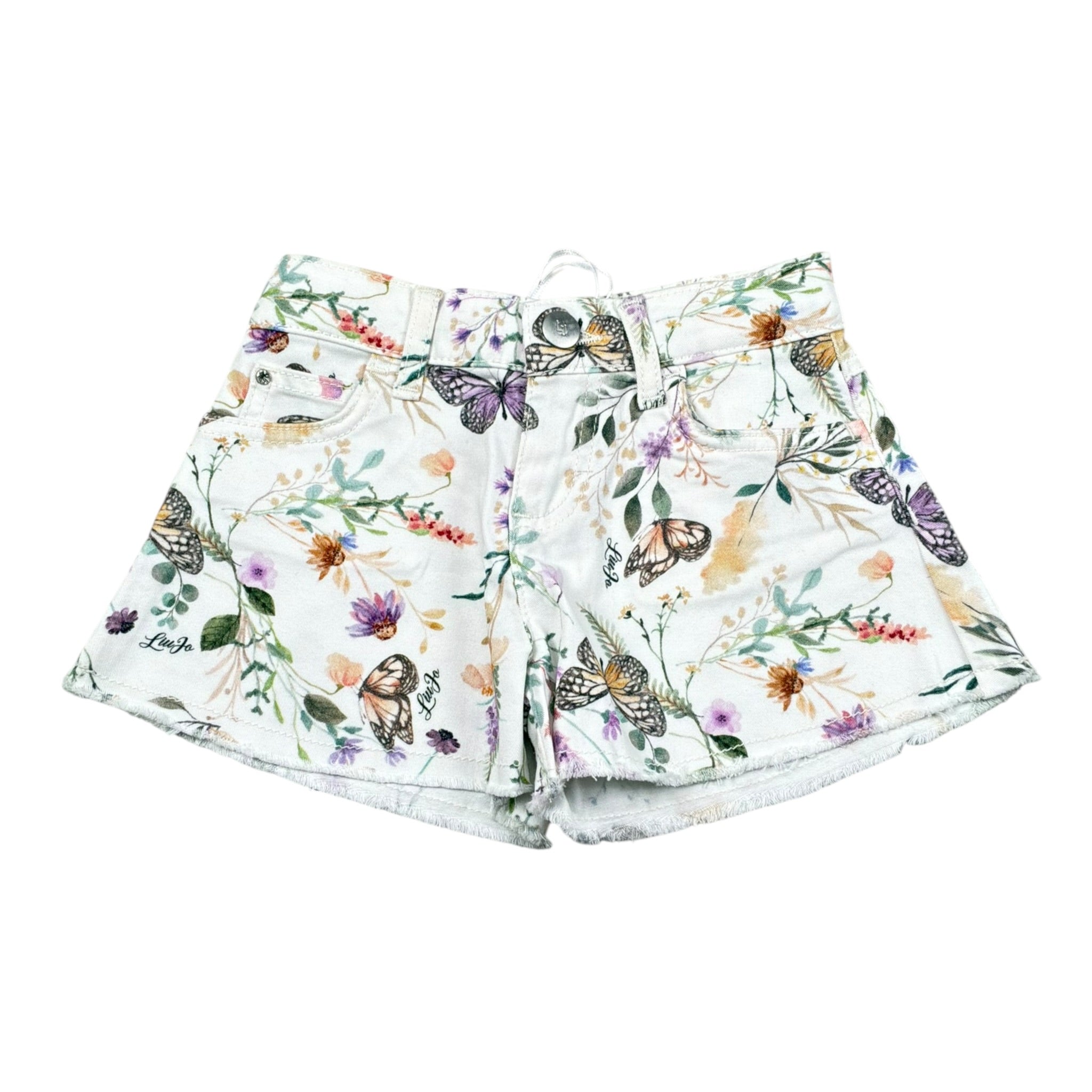 Liu Jo Short Tinta Unita con Stampa Fiori per Neonata KA5060XN BIANCO LIU JO 